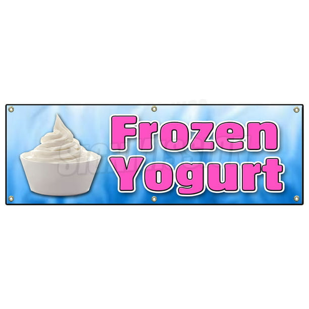 Soft Serve Frozen Yogurt Banner Ice Cream Concession Stand Sign 24x72 